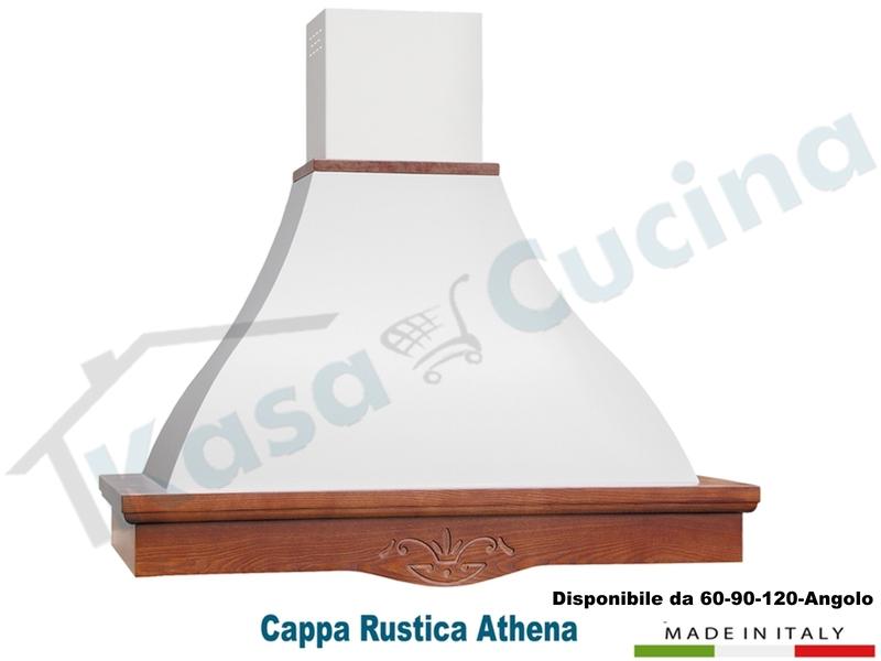 Cappa Parete Rustica Athena 60/90/120/Angolo Trave Scolpita Frassino/Tiglio Grezza