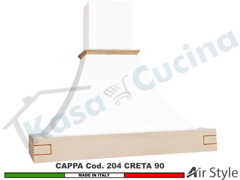 Cappa FHULLER Parete Rustica Creta 90 Cornice LEGNO Verniciata a Campione+ MOTORE 420m³/h