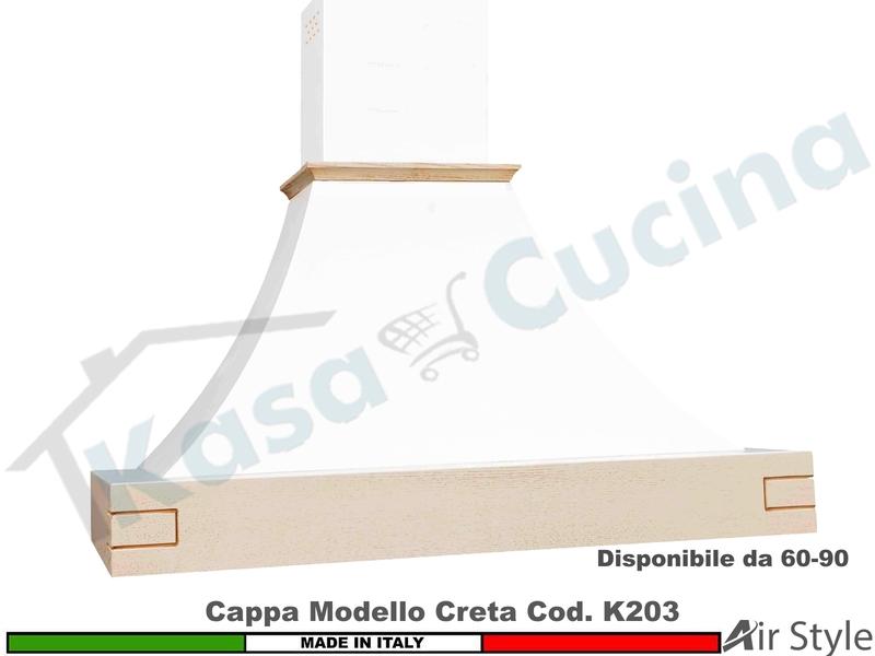 Cappa Parete Rustica Creta 60 - 90 Legno Frassino Tiglio Verniciata MOTORE 420m3