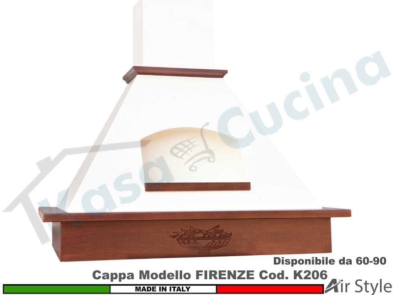 Cappa Parete Rustica Firenze 60/90 Legno Frassino /Tiglio Grezzo + MOTORE 420 m³