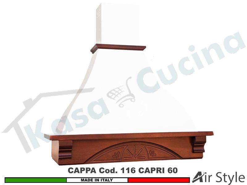 Cappa Rustica CAPRI 60 Legno Frassino o Tiglio Verniciata Motore 420 m³/h