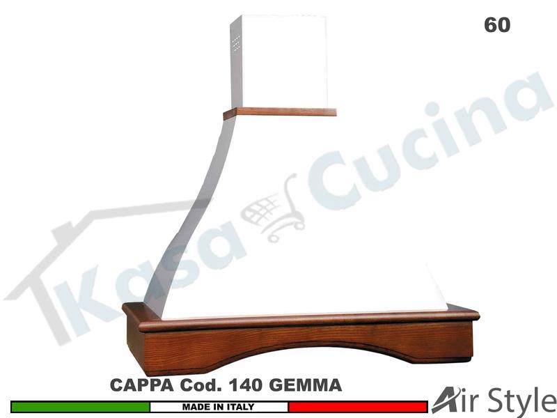 Cappa Parete Rustica GEMMA 60 Legno Frassino o Tiglio Verniciata + MOTORE 420 m³