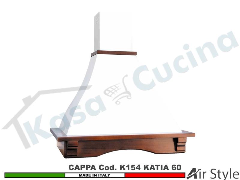 Cappa Parete Rustica KATIA 60 Legno Frassino o Tiglio Verniciata + MOTORE 420m³