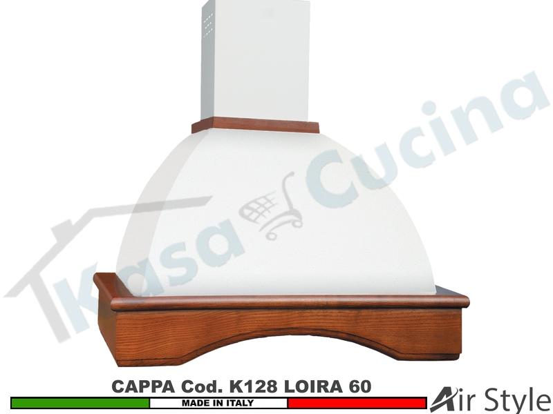 Cappa Parete Rustica LOIRA 60 Legno Frassino o Tiglio Verniciata + MOTORE 420 m³
