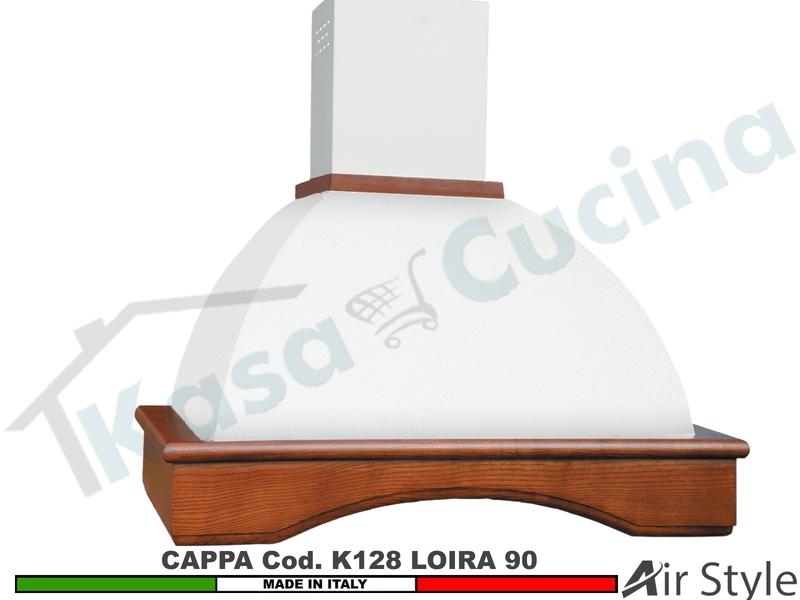 Cappa Parete Rustica LOIRA 90 Legno Frassino o Tiglio Verniciata + MOTORE 420 m³
