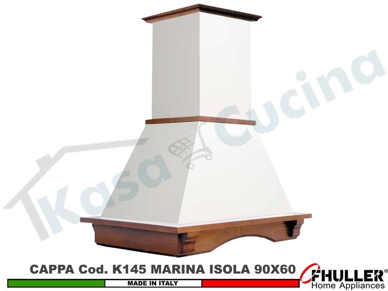 Cappa Angolo MARINA ISOLA 90X60 Legno Frassino o Tiglio Grezzo + MOTORE 420 m³/h