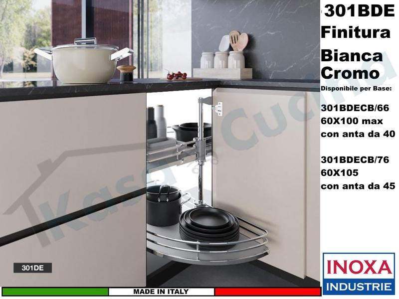 Cestello Mezzaluna Girevole x Base Min.100X60 Anta 40 4301BE/66CB Cromo Bianca