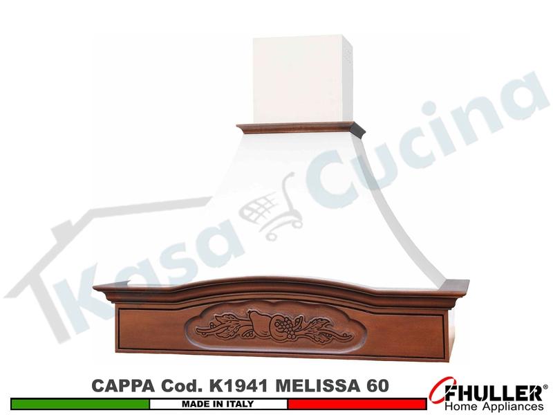 Cappa Parete Rustica MELISSA 60 Legno Frassino o Tiglio Verniciata + MOTORE 420m³