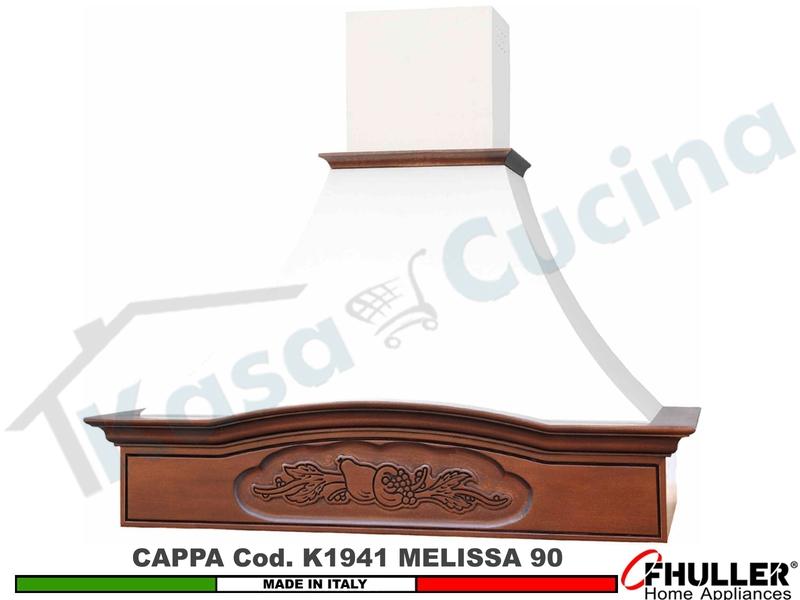 Cappa Parete Rustica MELISSA 90 Legno Frassino o Tiglio Verniciata + MOTORE 420 m³