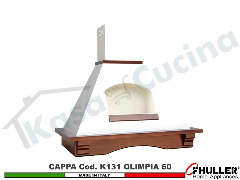 Cappa Parete Rustica OLIMPIA 60 Legno Frassino o Tiglio Verniciata + MOTORE 420m³/h
