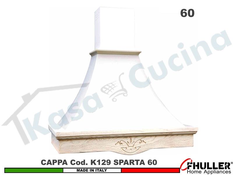 Cappa Parete Rustica SPARTA 60 Legno Frassino o Tiglio Verniciata + MOTORE 420m³/h