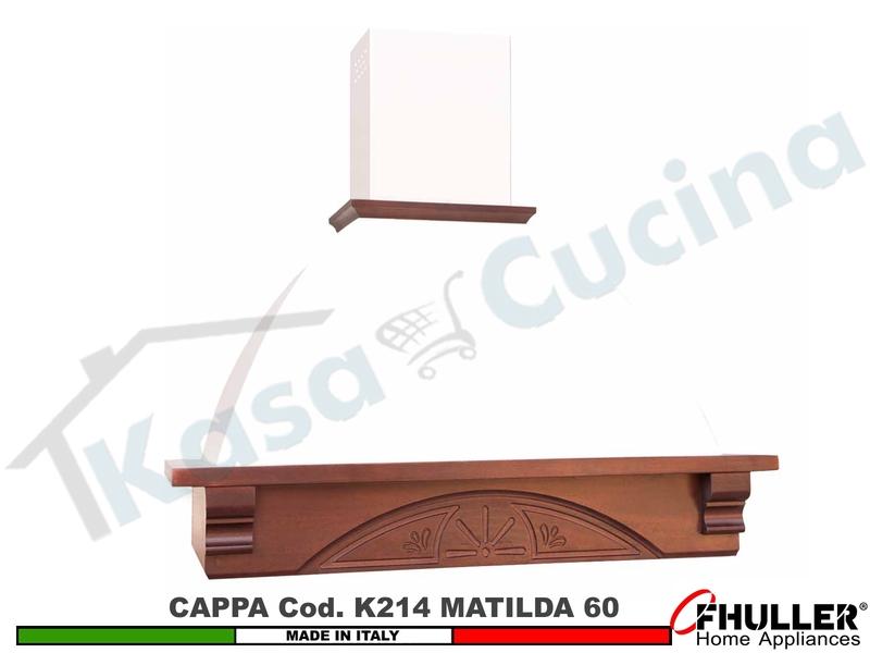 Cappa Parete Rustica MATILDA 60 Legno Frassino o Tiglio Grezzo + MOTORE 420 m³/h