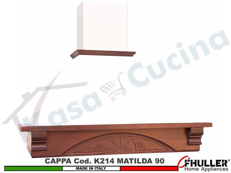 Cappa Parete Rustica MATILDA 90 Legno Frassino o Tiglio Verniciata + MOTORE 420 m³