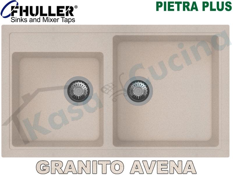 Lavello Incasso Apell-Fhuller PTPL862GO 86 X 50 2 Vasche Granito Avena