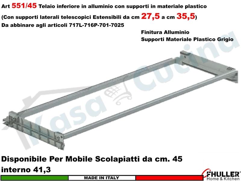[Solo Scarico] Telaio 45 502/45GXP0 + Copppia Staffe 901 per Scolapiatti 701