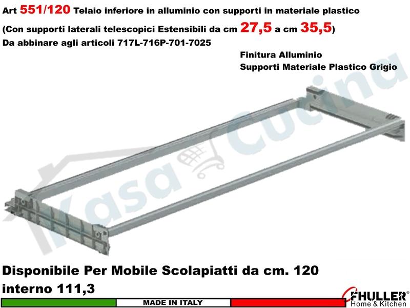 [Solo Scarico]Telaio 120 551/120GXP0 + Copppia Staffe 901 Scolapiatti 717L-716P-701-702