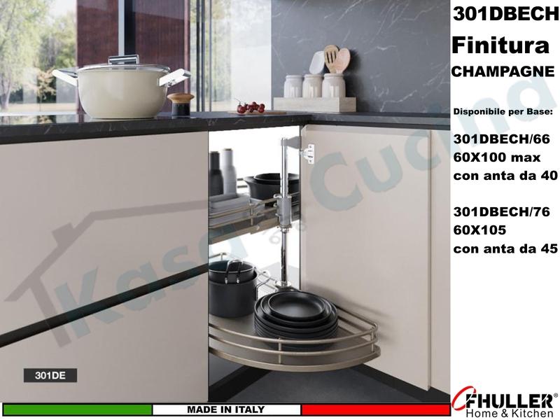 Cestello Mezzaluna Girevole x Base Min.100X60 Anta 40 4301BE/66CH Champagne