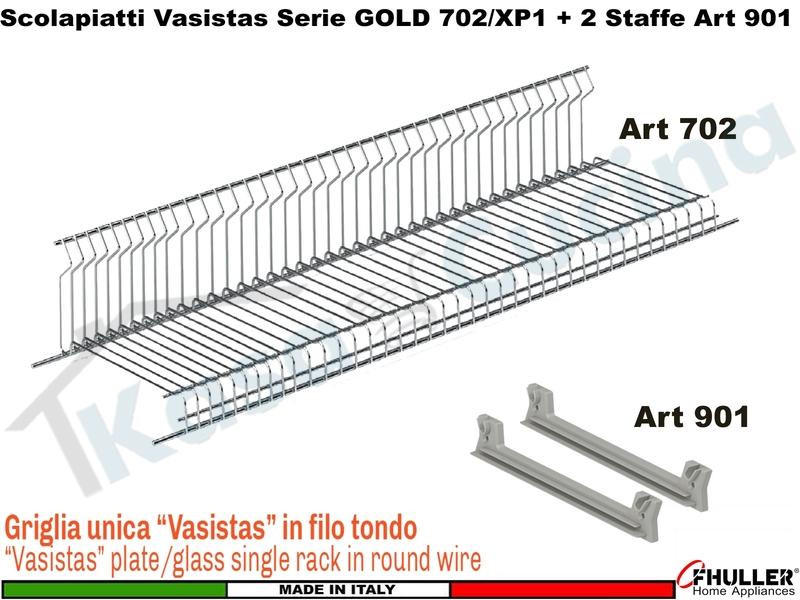 Scolapiatti Griglia Unica VASISTAS INOX 702 Pensile 45 Interno 40,6 + 2 Staffe 901
