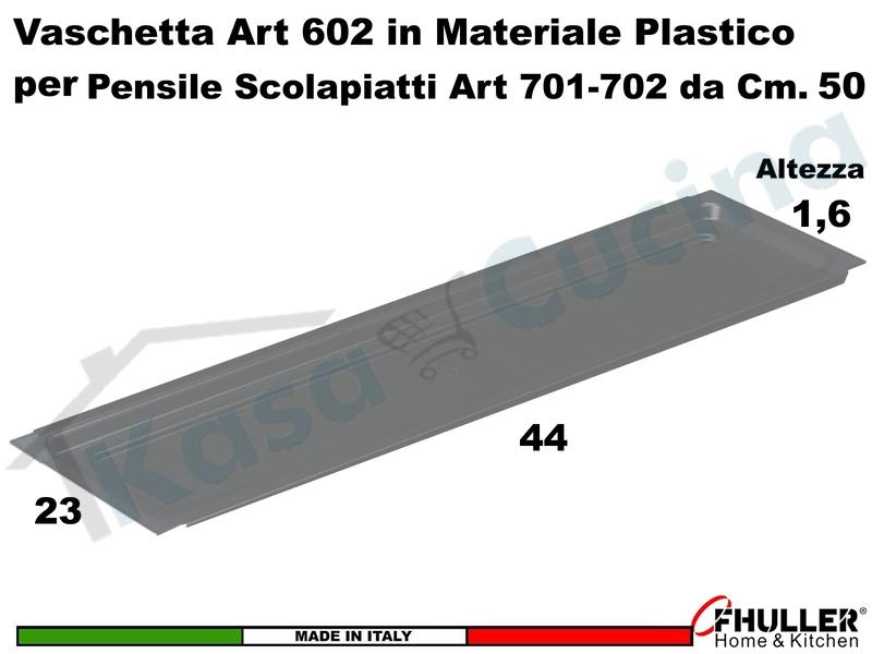 Vaschetta Raccogligocce ARDESIA INOXA 602/50TR Per Scolapiatti da 50