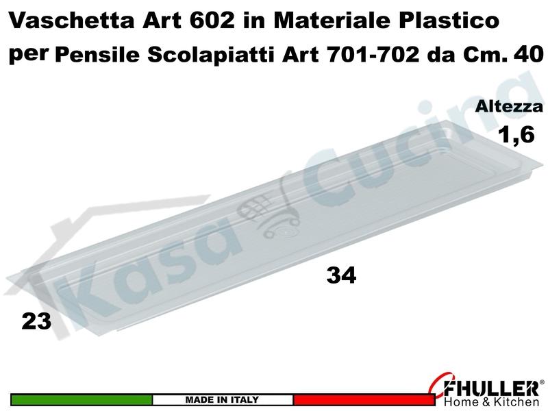 Vaschetta Raccogligocce TRASPARENTE INOXA 602/40TR Per Scolapiatti da 40