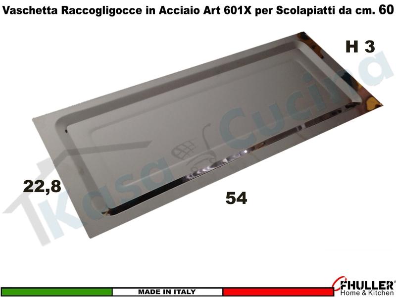 Vaschetta Raccogligocce Acciaio INOXA 601X/60 per Scolapiatti 701/702