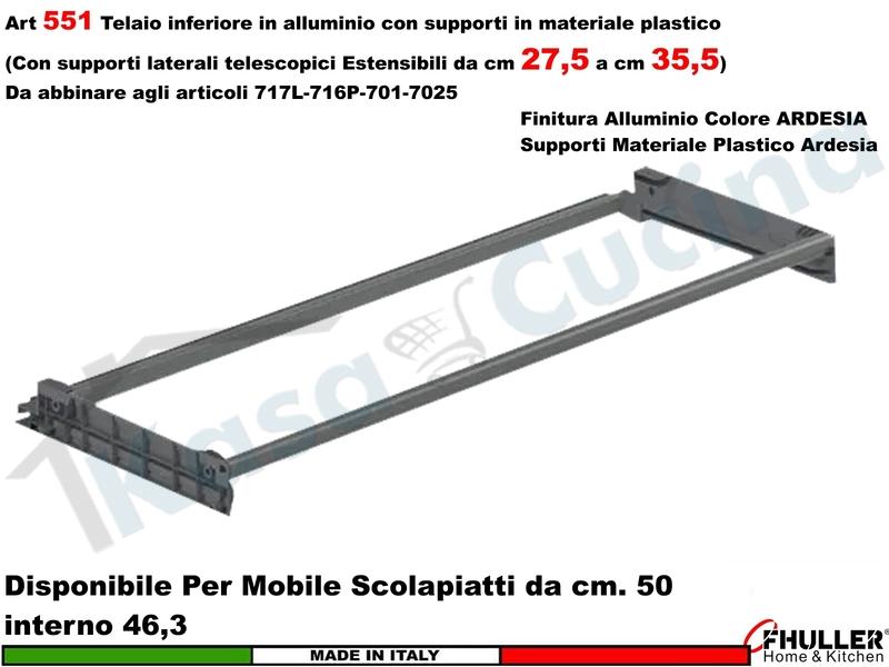 Telaio ARDESIA Scolapiatti FHULLER 551 da 50 Interno 46,3 Estensibile da 27 a 35