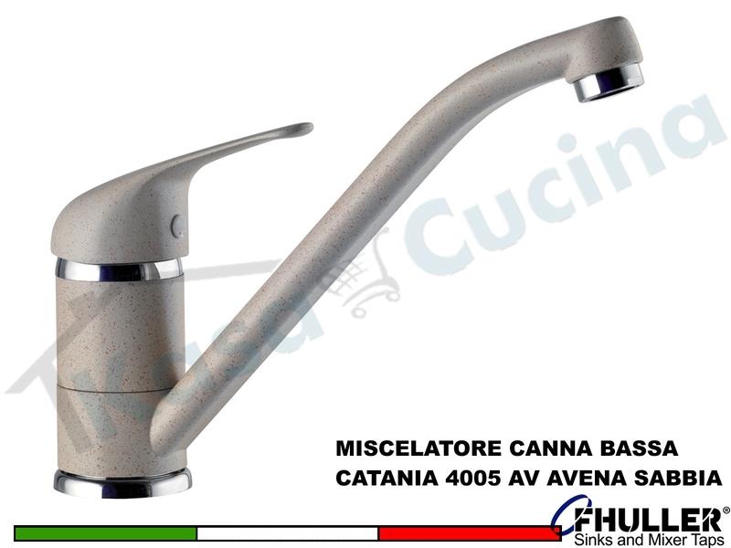 FHULLER Rubinetto Miscelatore Cucina CATANIA EUROPA 4005AV Canna Bassa Avena