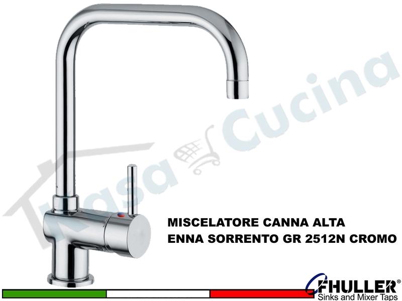 FHULLER Rubinetto Miscelatore Cucina ENNA GR 2512N SORRENTO Canna Alta Cromo