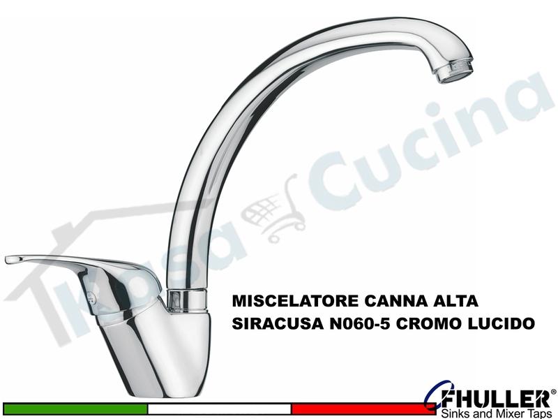 FHULLER Rubinetto Miscelatore Cucina SIRACUSA VANCUVER N060-05 Canna Alta Cromo