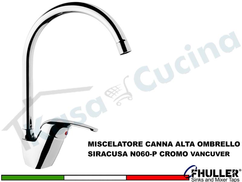 FHULLER Rubinetto Miscelatore Cucina SIRACUSA VANCUVER N060-P Canna Cigno Cromo
