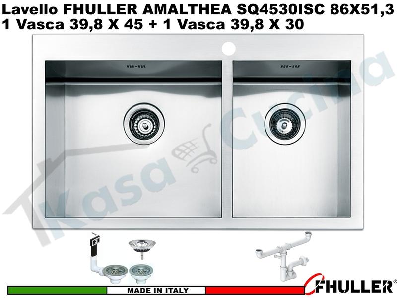 Lavello APELL - FHULLER SQ4530ISC Serie AMALTHEA 2 Vasche 86X51,3 Acciaio Inox