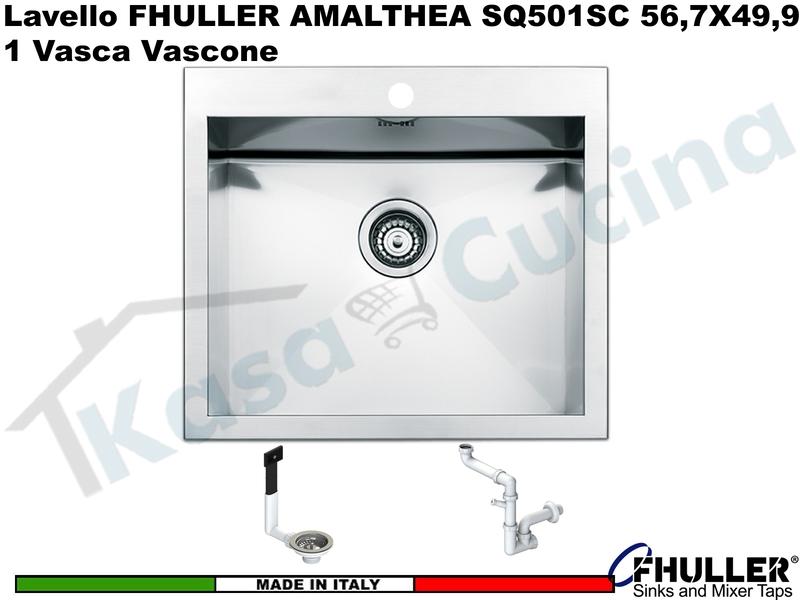Lavello APELL - FHULLER SQ501ISC Serie AMALTHEA 1 Vasca 56,7X49,9 Acciaio Inox