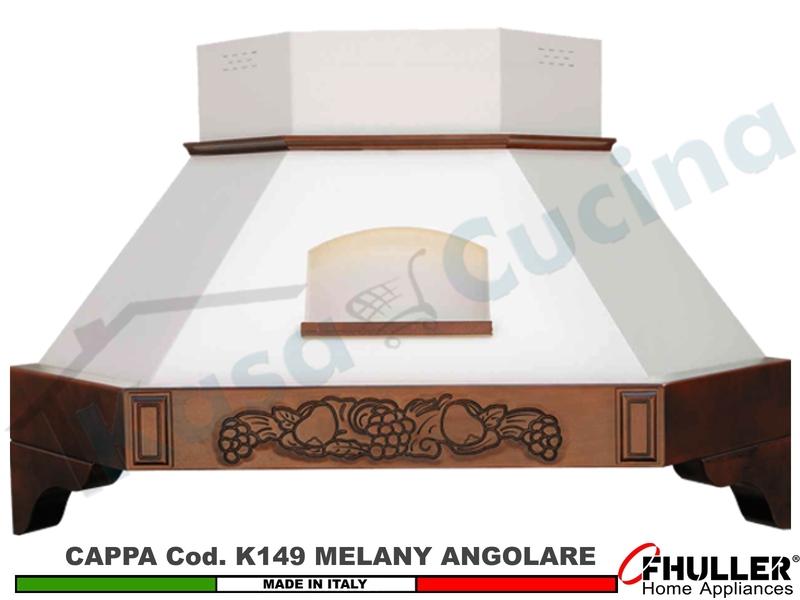 Cappa Angolo MELANY 103X103 Legno Frassino o Tiglio Verniciata + MOTORE 420 m³h