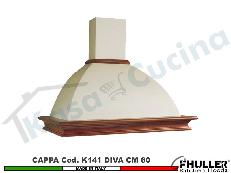 Cappa Parete Rustica Diva 60 Legno Frassino /Tiglio Verniciata + MOTORE 420m³