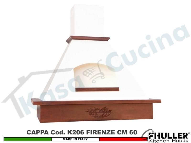 Cappa Parete Rustica Firenze 60 Legno Frassino o Tiglio Verniciata + MOTORE 420m³