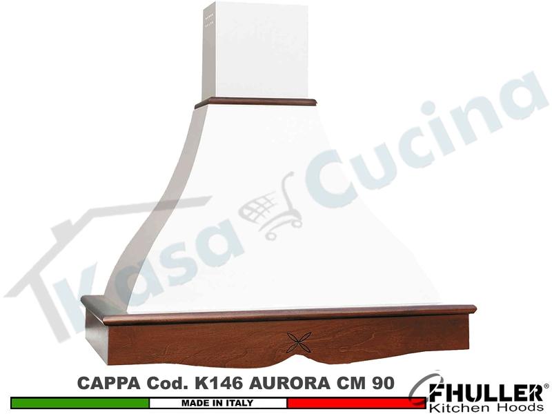 Cappa FHULLER Parete Rustica Aurora 90 Cornice LEGNO Vernice Campione + MOTORE m