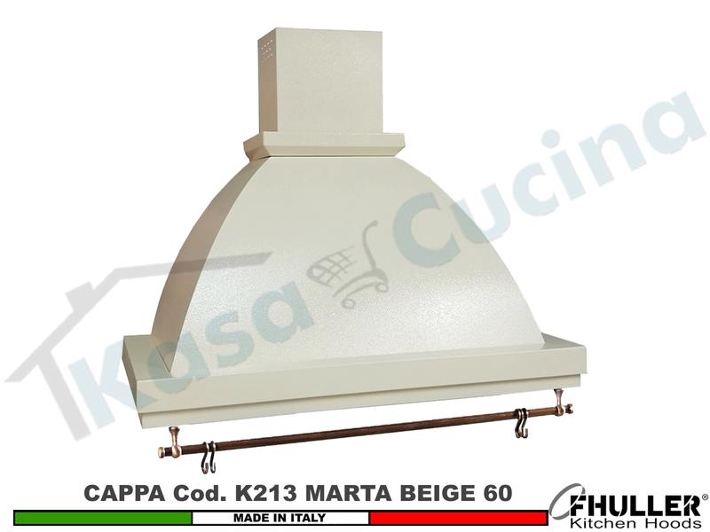 Cappa FHULLER Parete Rustica Marta 60 Verniciata AVORIO Con Tubo Rame Motore 420