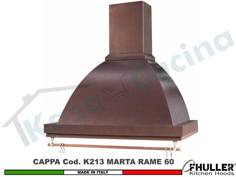 Cappa FHULLER Parete Rustica Marta 60 Verniciata RAME Con Tubo Rame Motore 420