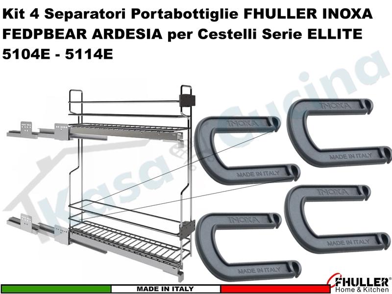INOXA-FHULLER Set 4 Separatori Portabottiglie ARDESIA per Cestelli Serie Ellite