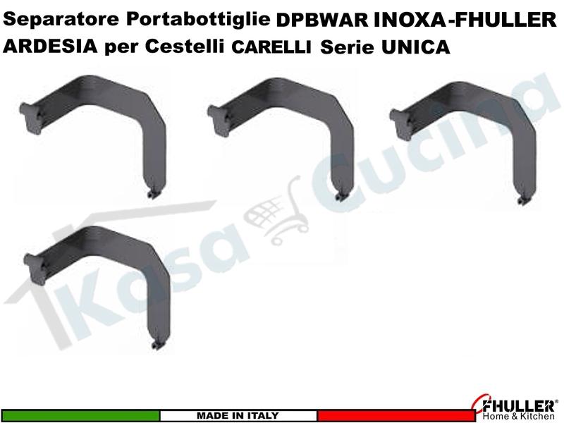 INOXA-FHULLER Set 4 Separatori Portabottiglie ARDESIA Per Cestelli Serie UNICA 10-11-12-16