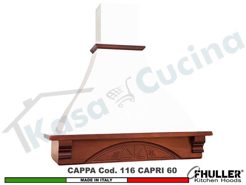 Cappa Rustica CAPRI 60 Legno Frassino o Tiglio Grezzo Motore 420 m³/h