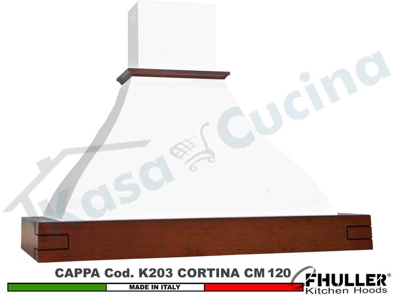 Cappa FHULLER Parete Rustica Cortina 120 Legno Frassino /Tiglio Grezzo + MOTORE 420 m³/h