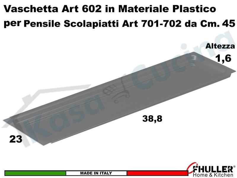 Vaschetta Raccogligocce ARDESIA INOXA 602/45AR Per Scolapiatti da 45
