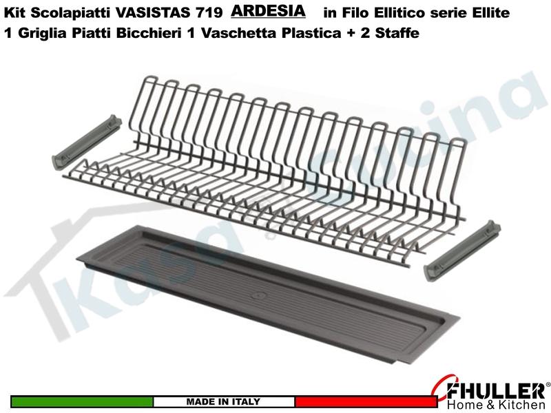 FHULLER Scolapiatti VASISTAS 719TP Pensile 120 Vaschetta INOX 2 Staffe ARDESIA