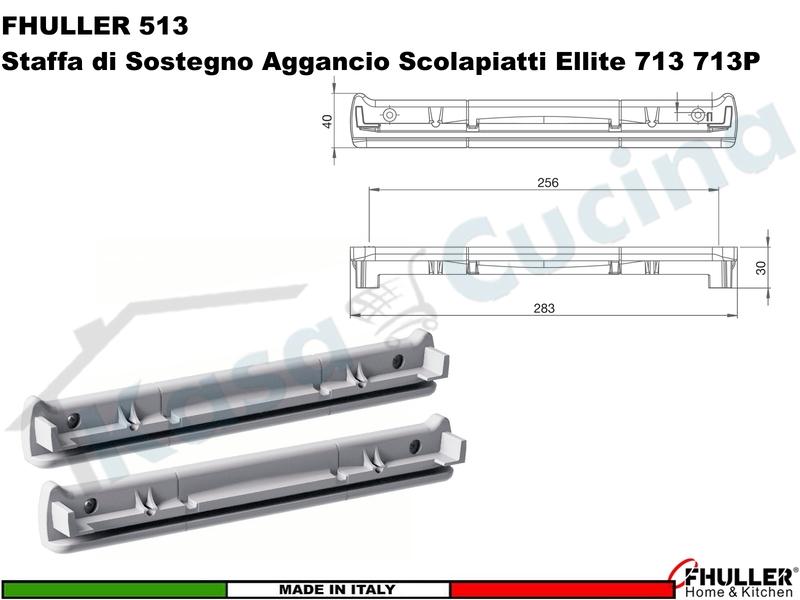 FHULLER 513 Staffa GRIGIO per Telaio Superiore. Da Abbinare Agli Scolapiatti 719