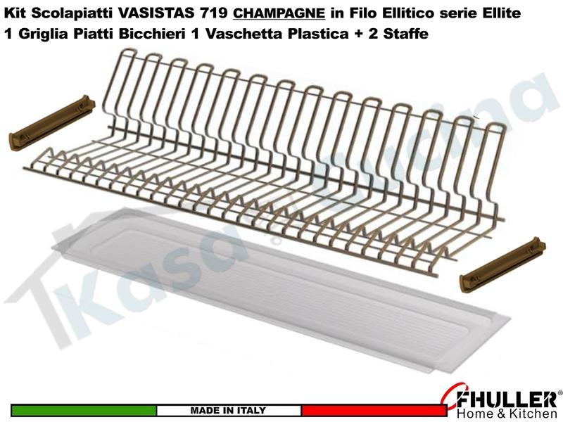 FHULLER Scolapiatti VASISTAS 719TP Pensile 120 Vaschetta INOX 2 Staffe CHAMPAGNE