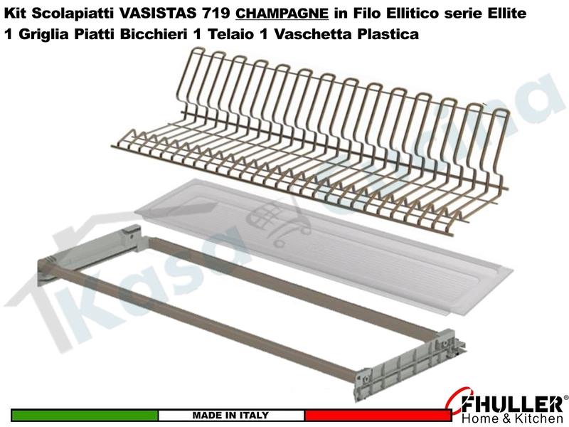FHULLER Scolapiatti VASISTAS 719TP.T Pensile 120 1 Telaio 1 Vaschetta INOX CHAMPAGNE