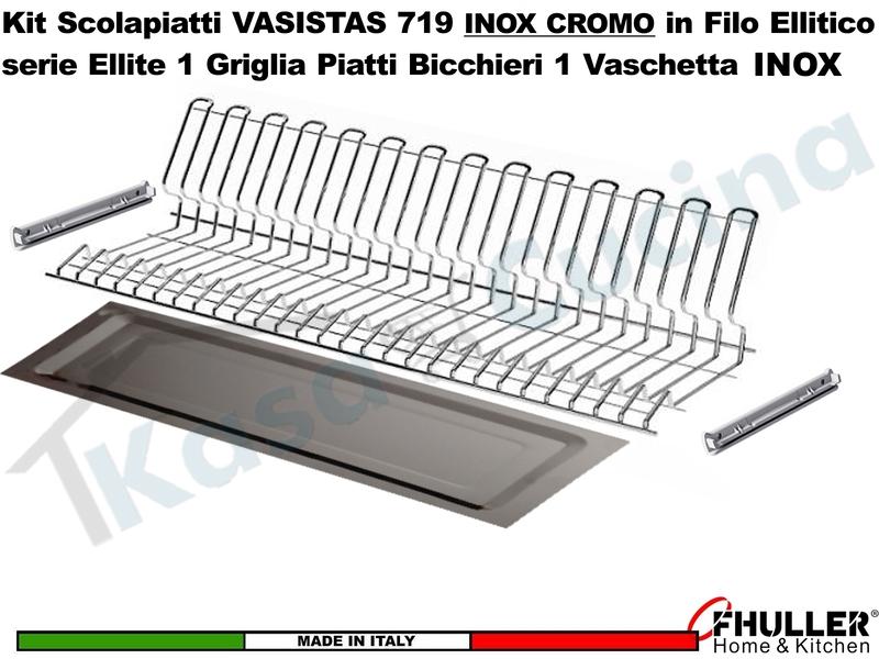 FHULLER Scolapiatti VASISTAS 719TP Pensile 120 Vaschetta INOX 2 Staffe INOX CROMO