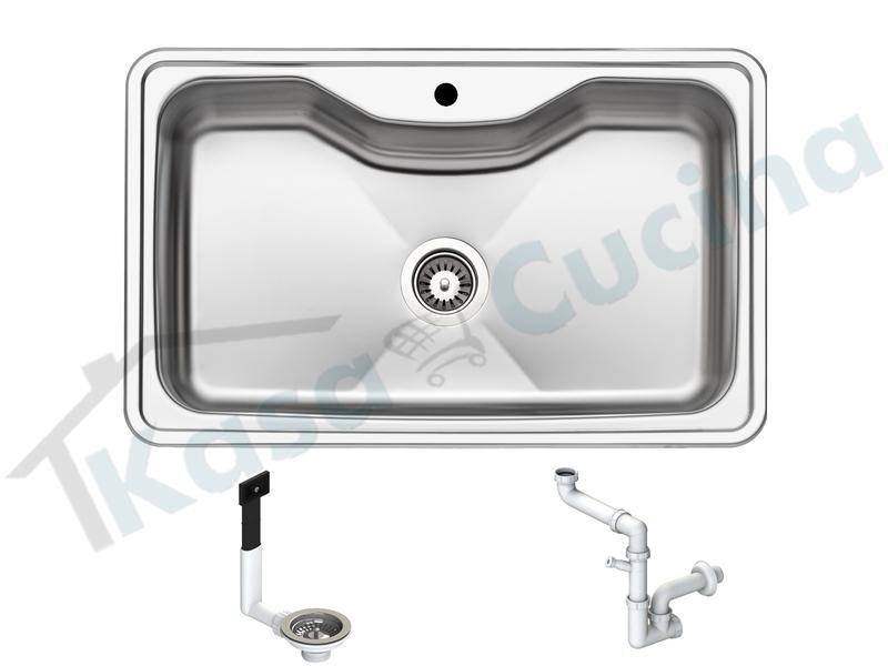 Lavello FHULLER Criteria Acciaio Spazzolato 80 X 50 1 Vascone H19,1