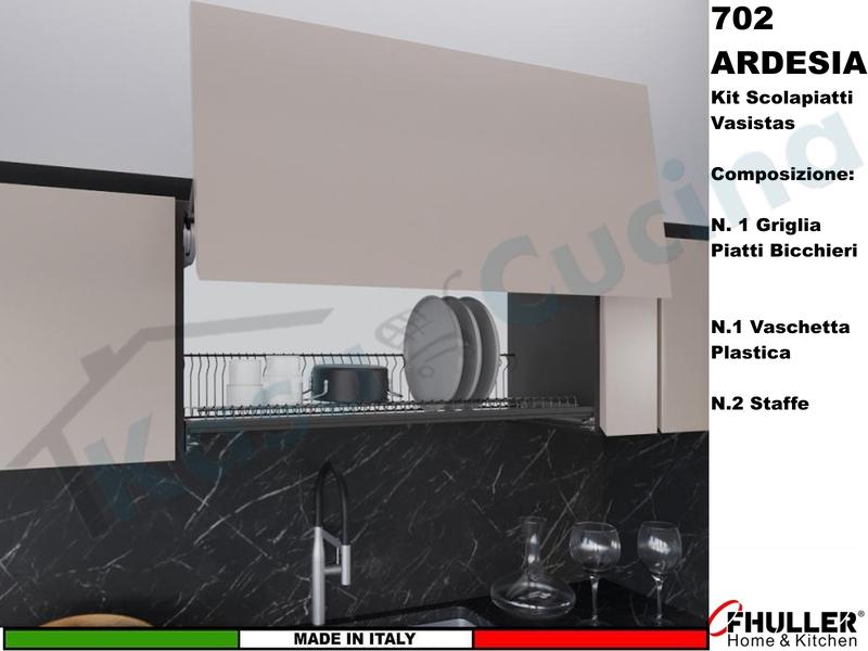 Scolapiatti Griglia Unica VASISTAS ARDESIA 702 Pensile 45 Interno 40,6 + 2 Staffe +Vaschetta